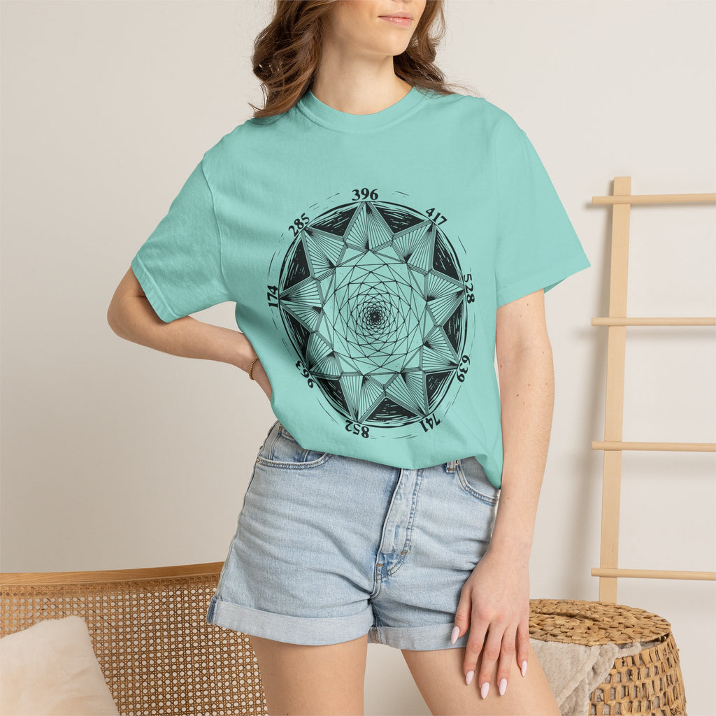 All Solfeggio Frequencies Sacred Geometry Mandala Vibrational Art Comfort Colors® Unisex T-Shirt