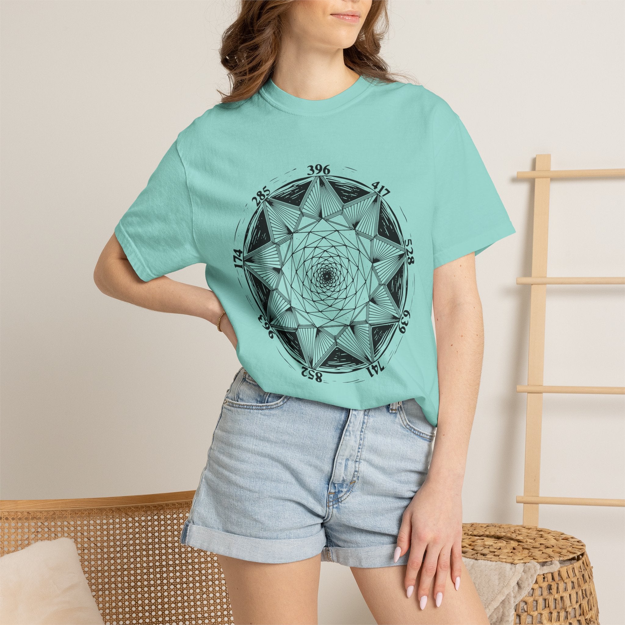 All Solfeggio Frequencies Sacred Geometry Mandala Vibrational Art Comfort Colors® Unisex T-Shirt