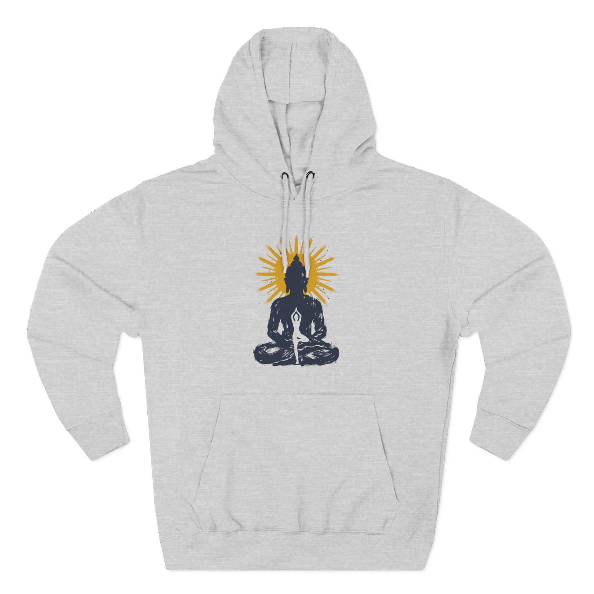 Buddha Yoga Tree Pose Vrksasana Inner Light Sacred Premium Unisex Hoodie