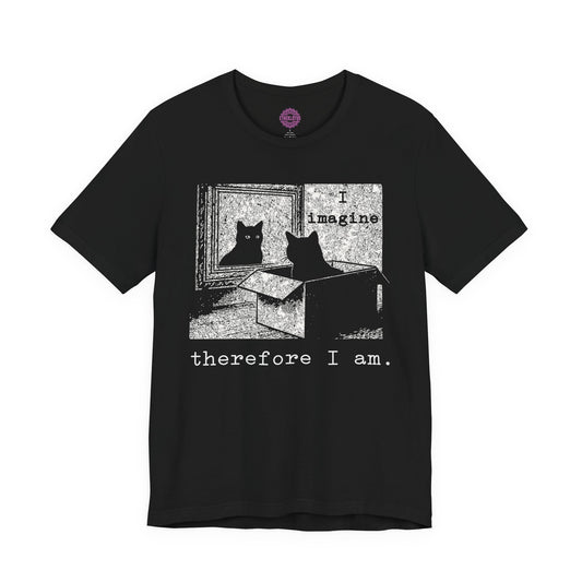 I Imagine Therefore I Am Manifestation Cat Premium Unisex T-Shirt