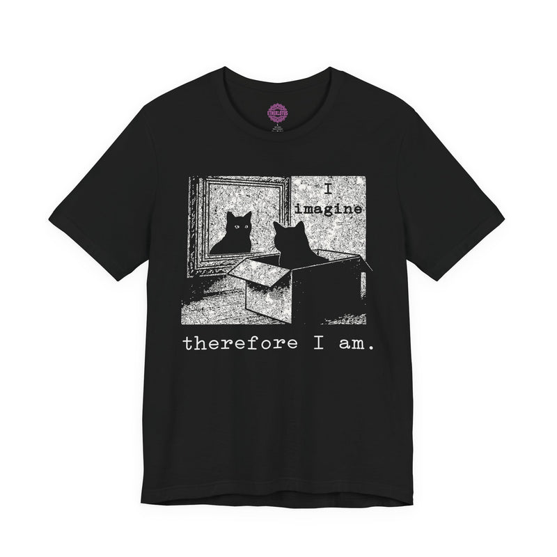 I Imagine Therefore I Am Manifestation Cat Premium Unisex T-Shirt