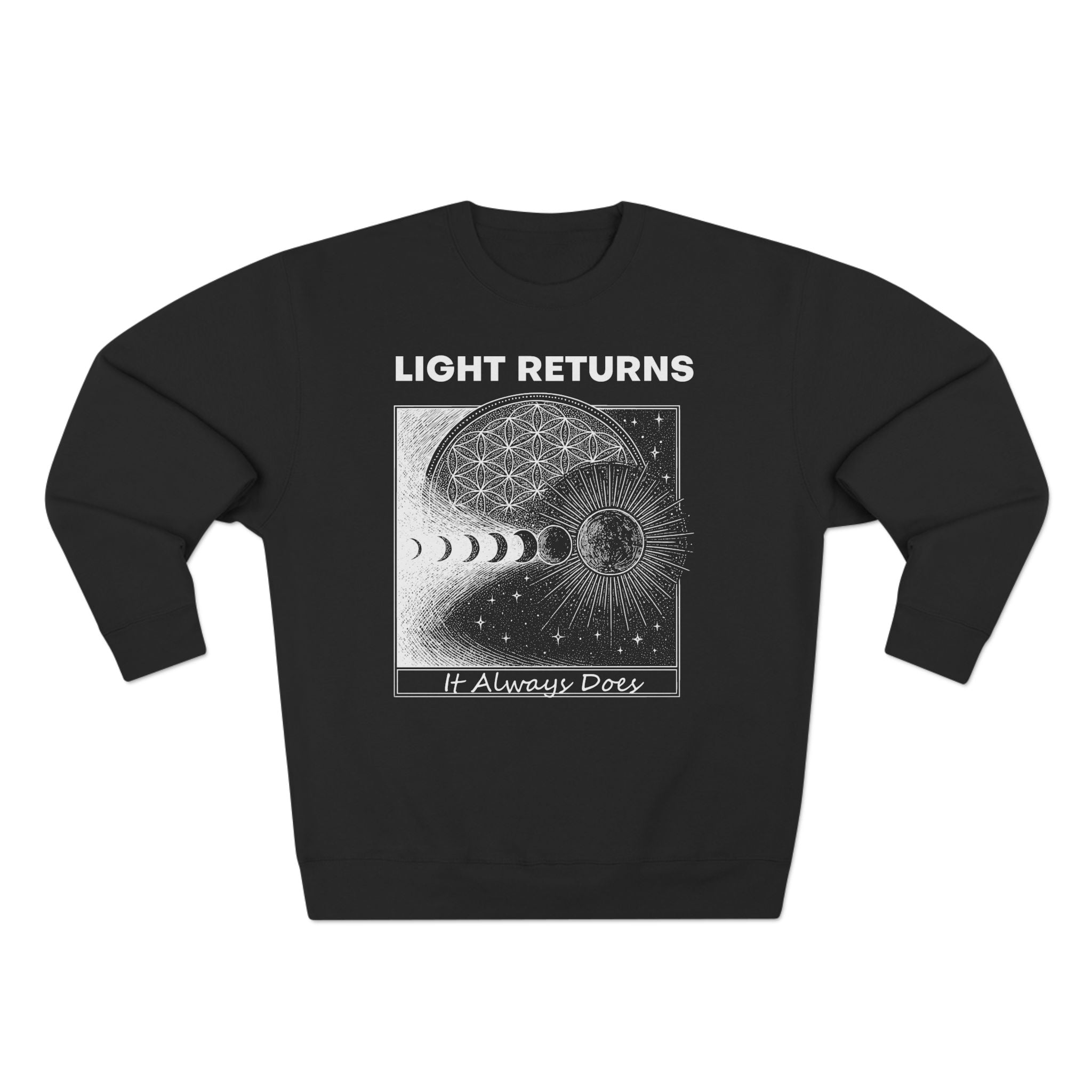 Light Returns Sacred Geometry Premium Unisex Sweatshirt