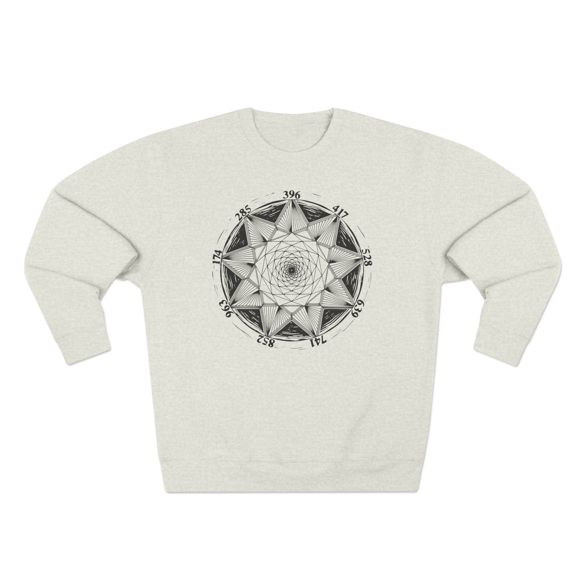 All Solfeggio Frequencies Sacred Geometry Mandala Sound Premium Unisex Sweatshirt