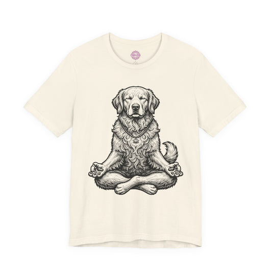 Zen Golden Retriever Meditation Lotus Mala Premium Unisex T-Shirt