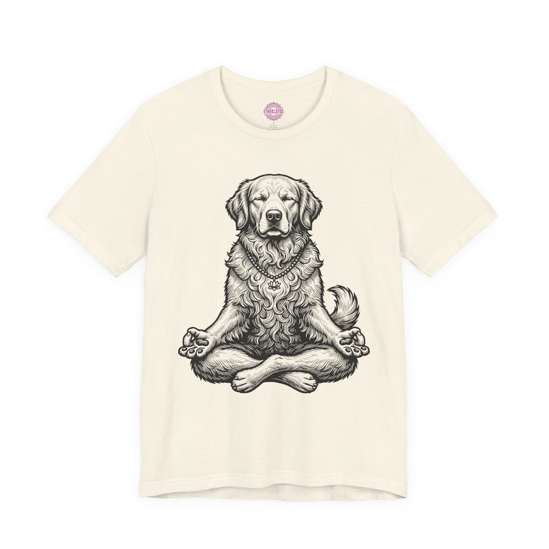 Zen Golden Retriever Meditation Lotus Mala Premium Unisex T-Shirt