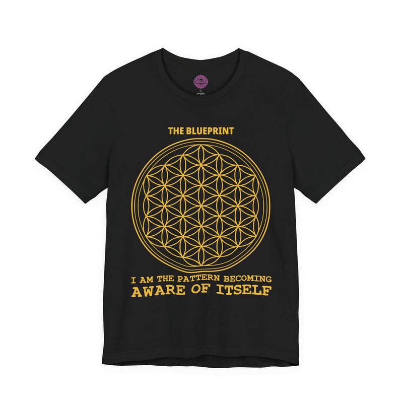 Flower of Life "The Blueprint" Awareness Sacred Geometry Gold Premium Unisex T-Shirt