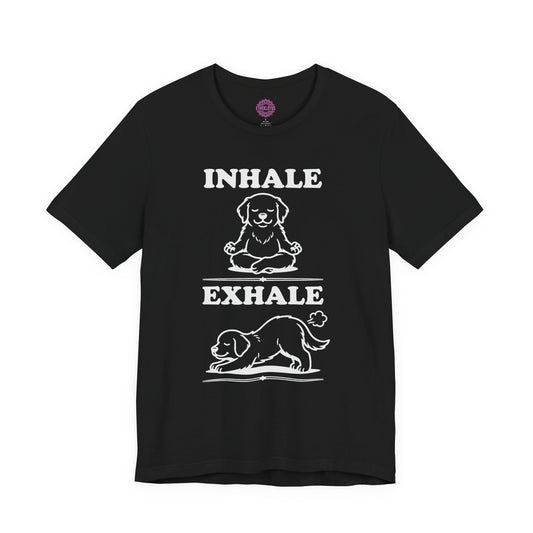 Inhale Exhale Puppy Breathwork Practice Humor Premium Unisex T-Shirt