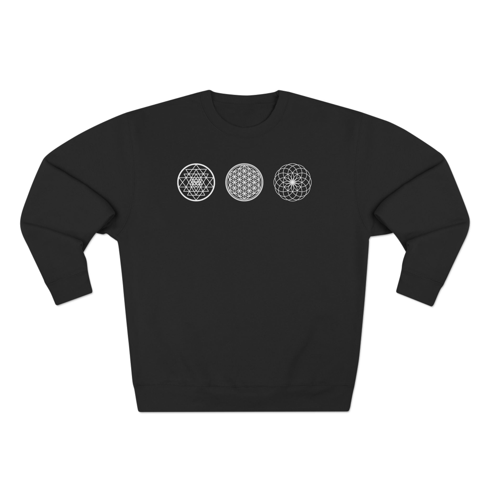 Sacred Geometry Trinity Sri Yantra Flower of Life Torus Premium Unisex Sweatshirt