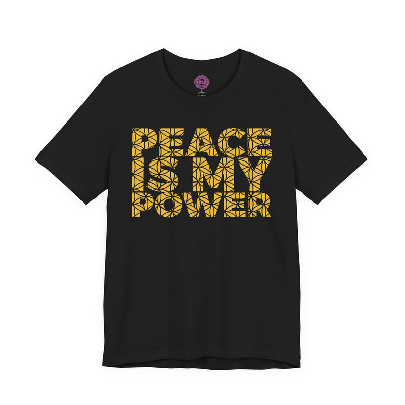 Peace Is My Power "Flower of Life" Sacred Geometry Gold Premium Unisex T-Shirt