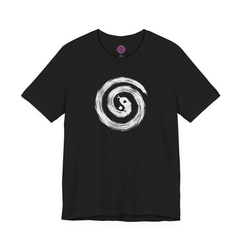 Yin Yang Enso Spiral Brush Stroke Balance Meditation Premium Unisex T-Shirt