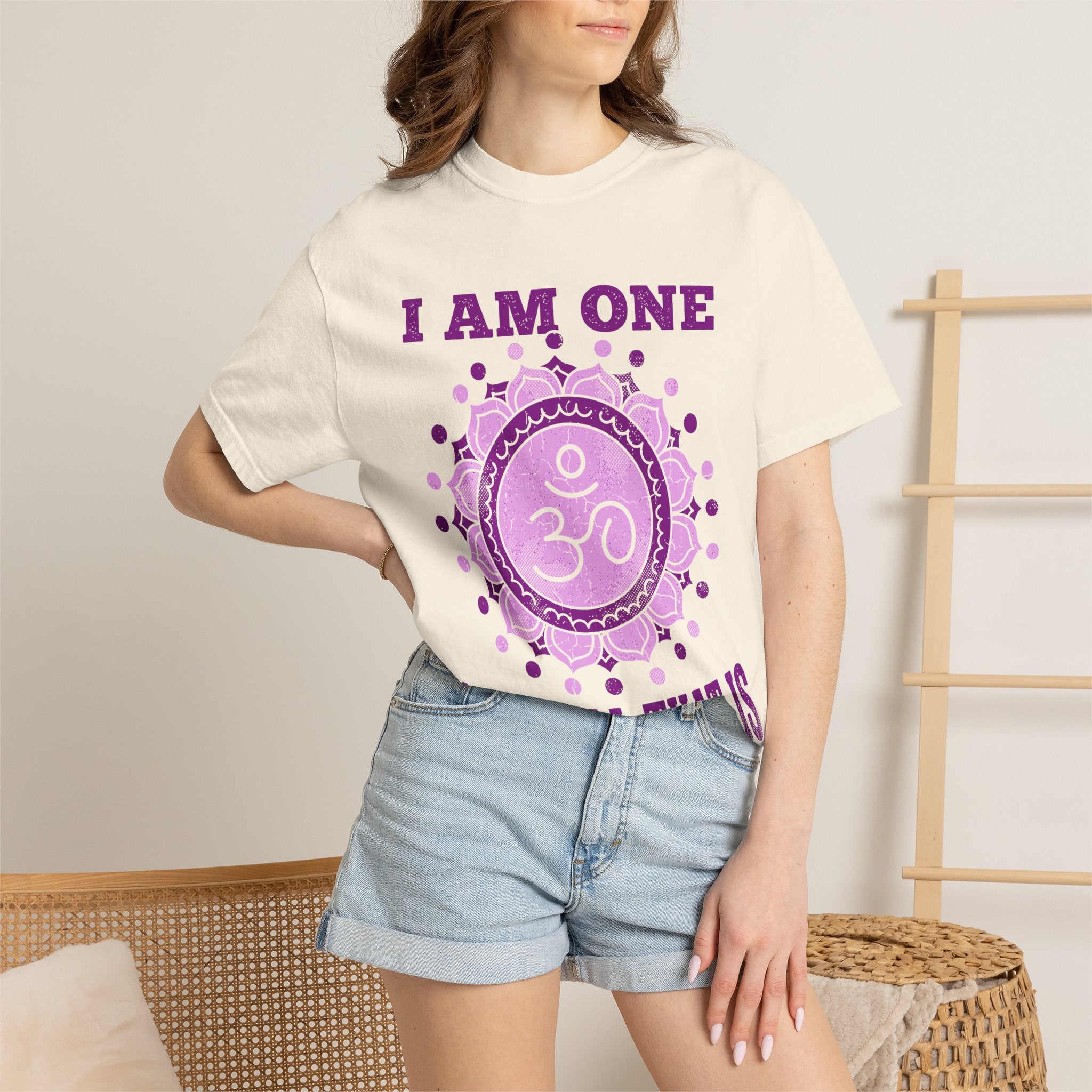 I Am One With All That Is Crown Chakra Om Sahasrara Comfort Colors® Unisex T-Shirt