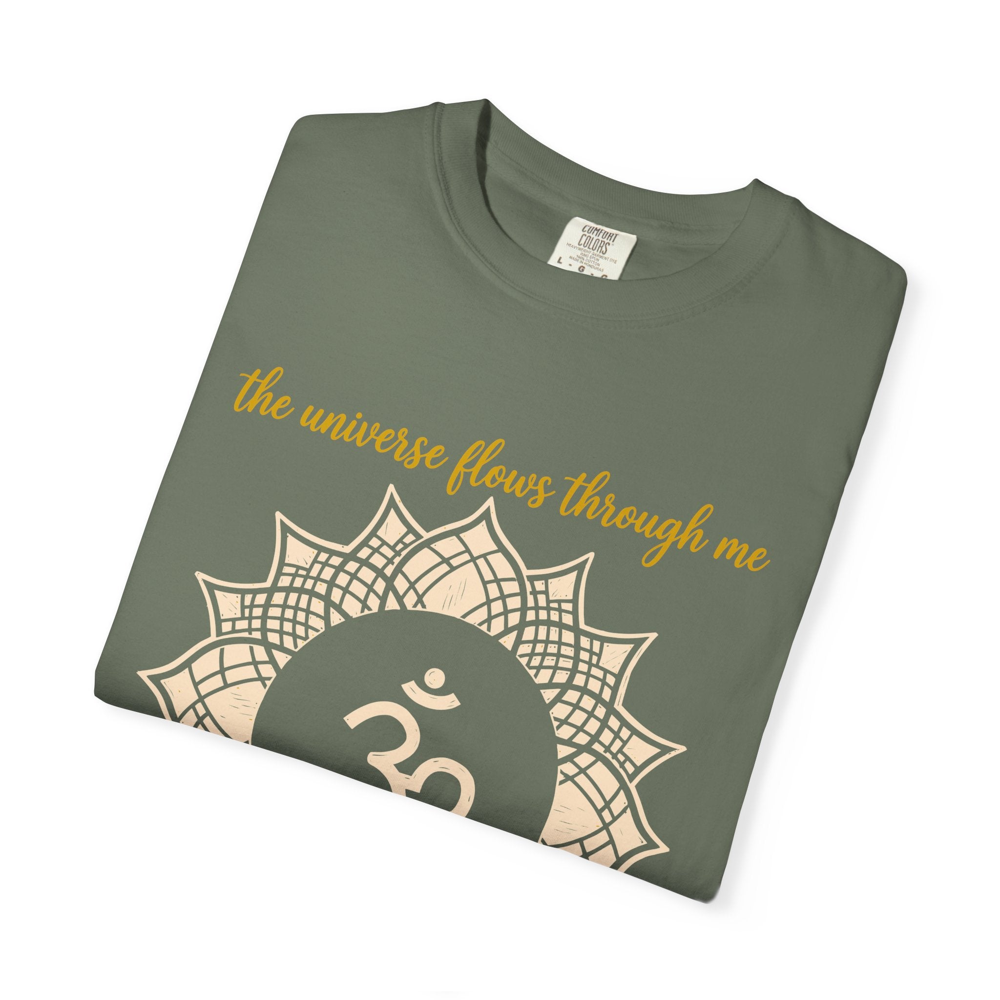 The Universe Flows Through Me Limitless and Pure Crown Chakra Om Comfort Colors® Unisex T-Shirt