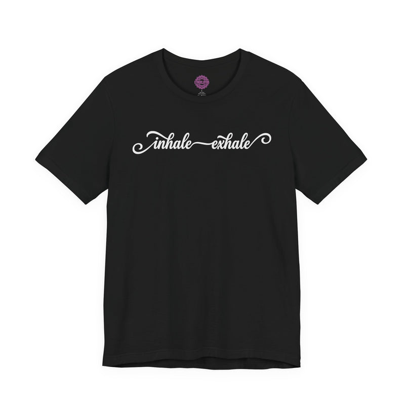 Inhale Exhale Script Calligraphy Premium Unisex T-Shirt