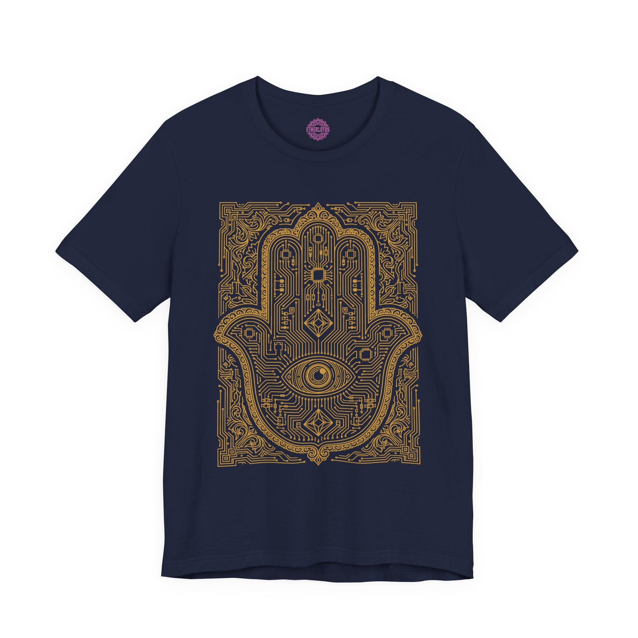 Sacred Circuit Hamsa Divine Protection Premium Unisex T-Shirt