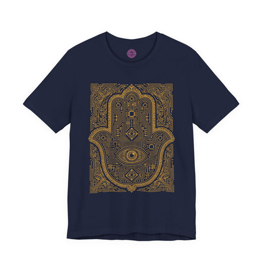 Sacred Circuit Hamsa Divine Protection Premium Unisex T-Shirt