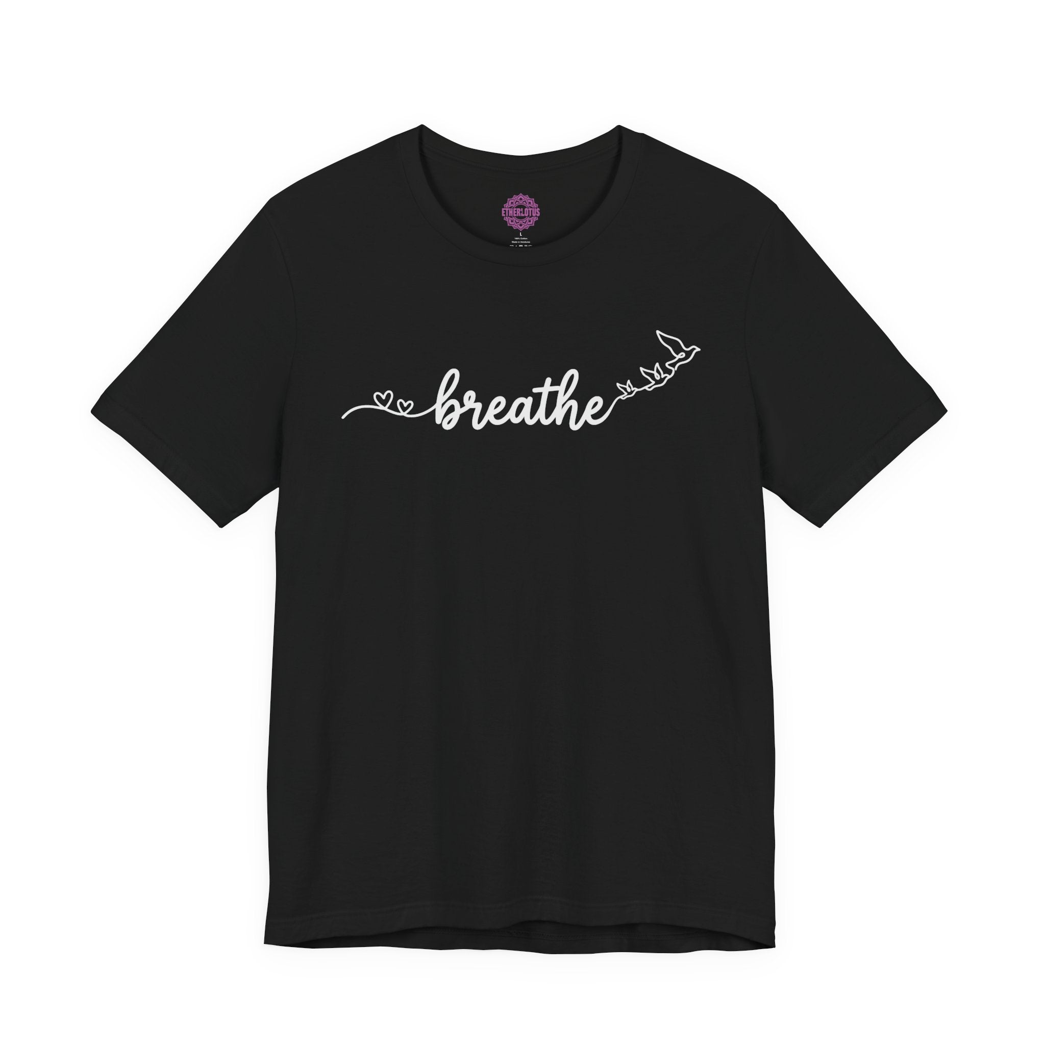 Breathe Script Hearts Doves Freedom Premium Unisex T-Shirt