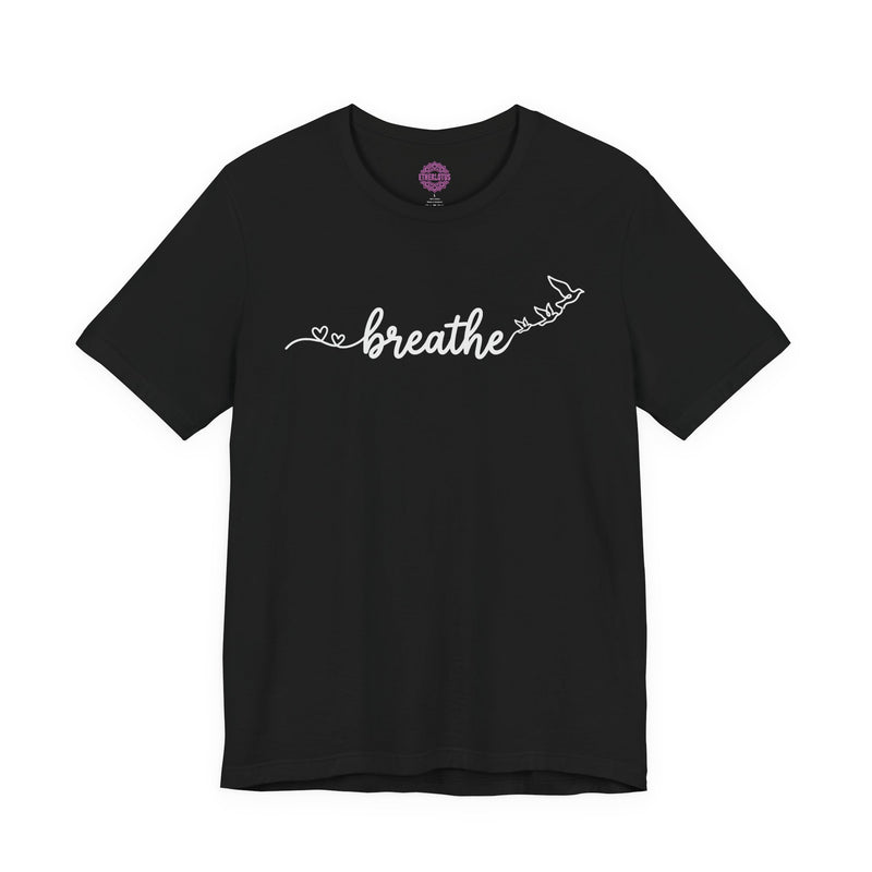 Breathe Script Hearts Doves Freedom Premium Unisex T-Shirt