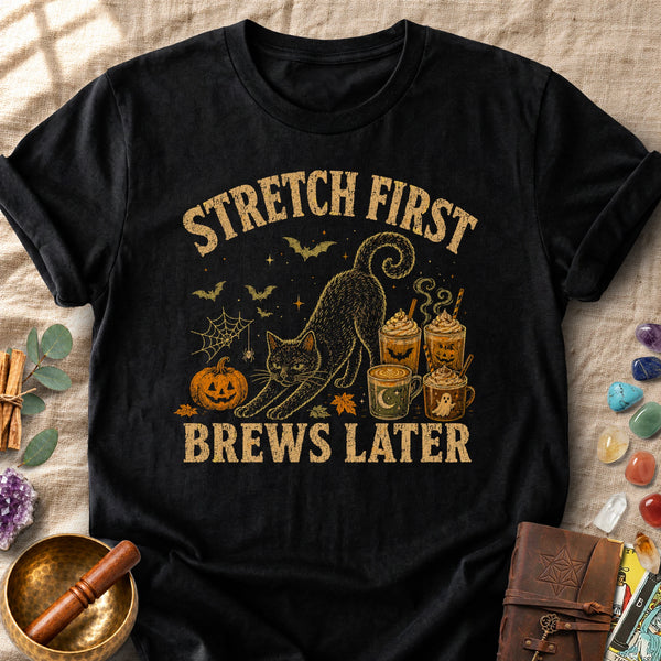 Stretch First Brews Later Halloween Comfort Colors® Unisex T-Shirt