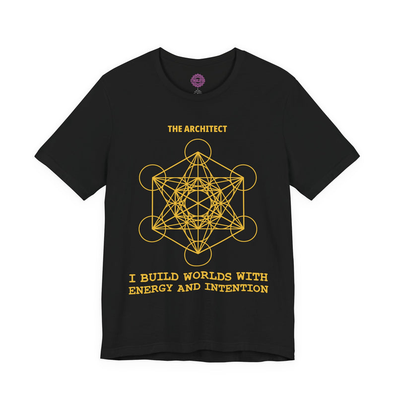 Metatron's Cube "The Architect" Energy Intention Gold Premium Unisex T-Shirt