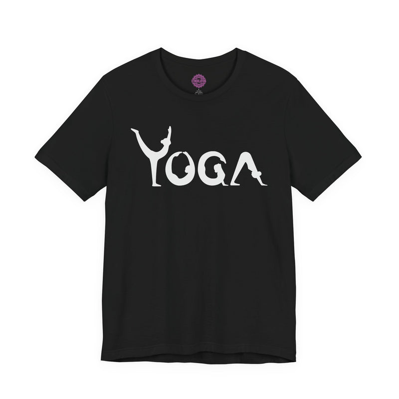 Yoga Silhouette Typography Asana Letters Minimalist Premium Unisex T-Shirt
