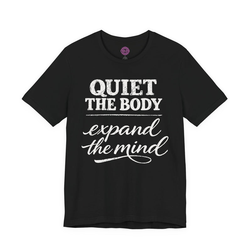 Quiet The Body Expand The Mind Chalkboard Premium Unisex T-Shirt