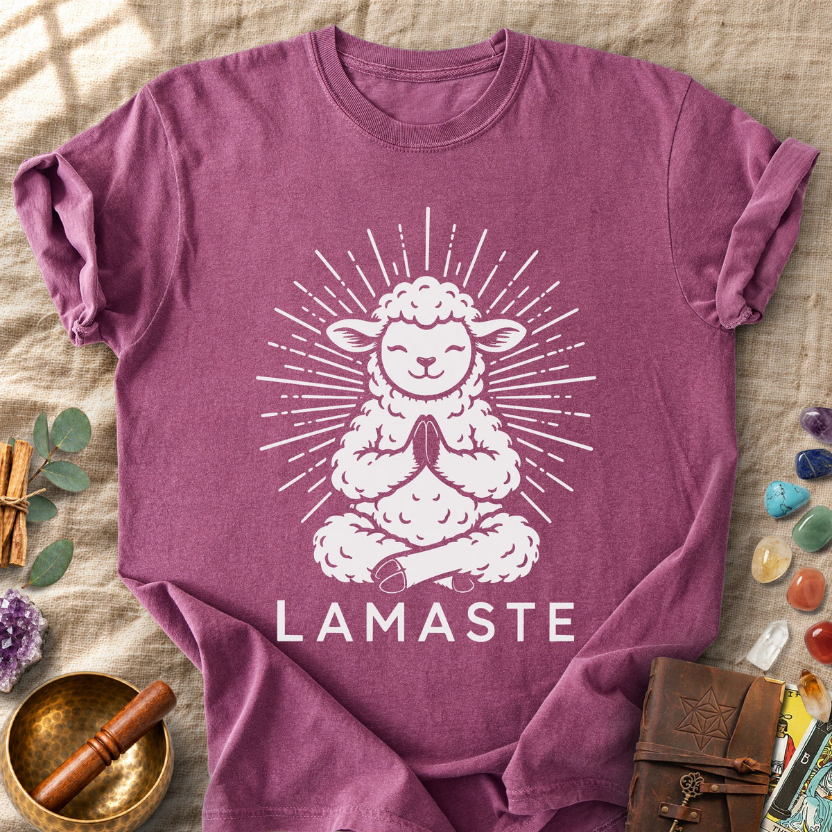 Lamaste Lamb Yoga Meditation Spiritual Humor Comfort Colors® Unisex T-Shirt