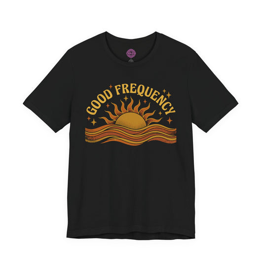 Good Frequency Retro Sun Waves Premium Unisex T-Shirt