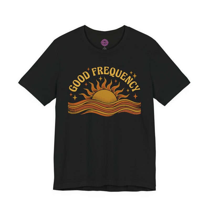 Good Frequency Retro Sun Waves Premium Unisex T-Shirt