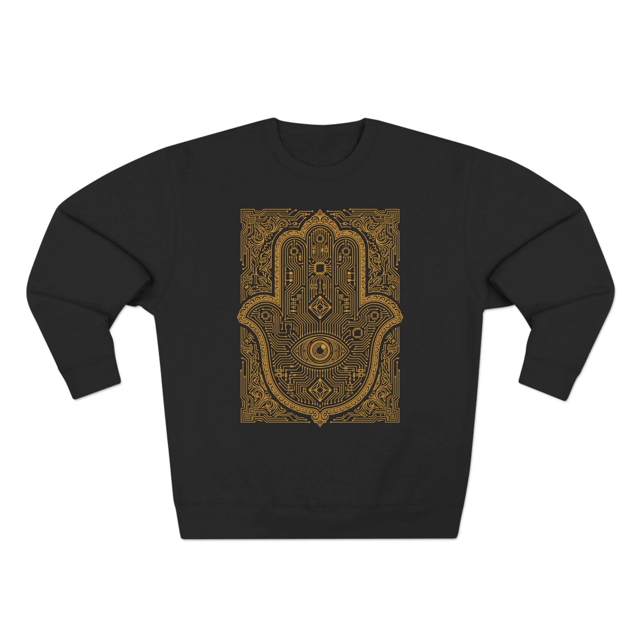 Sacred Circuit Hamsa Divine Protection Premium Unisex Sweatshirt