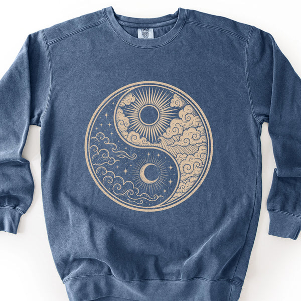 Sun and Cloud Yin Yang Comfort Colors® Unisex Sweatshirt