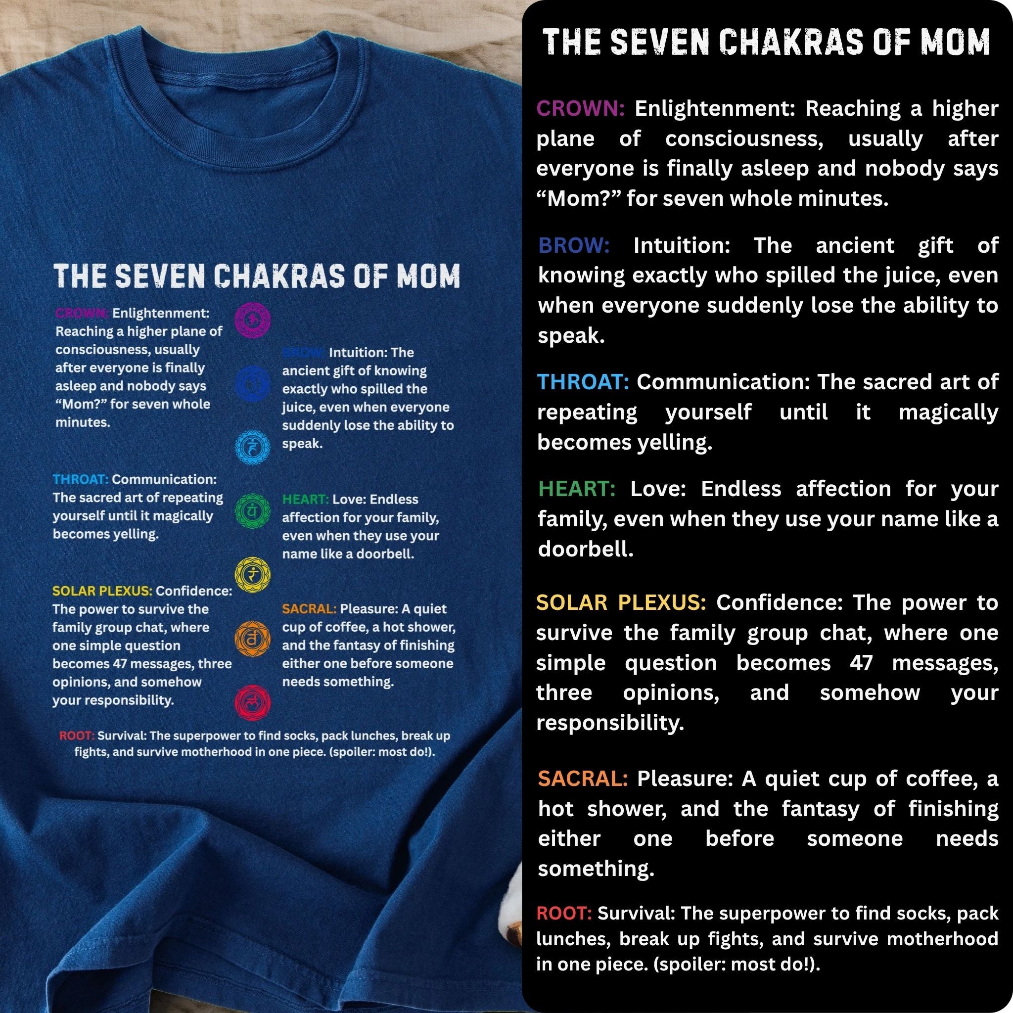 The Seven Chakras Of Mom Spiritual Humor Comfort Colors® Unisex T-Shirt